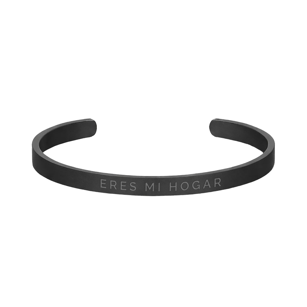 Pulsera Hombre Grabada "Eres mi hogar" - 6mm I Acero I Acabado Mate