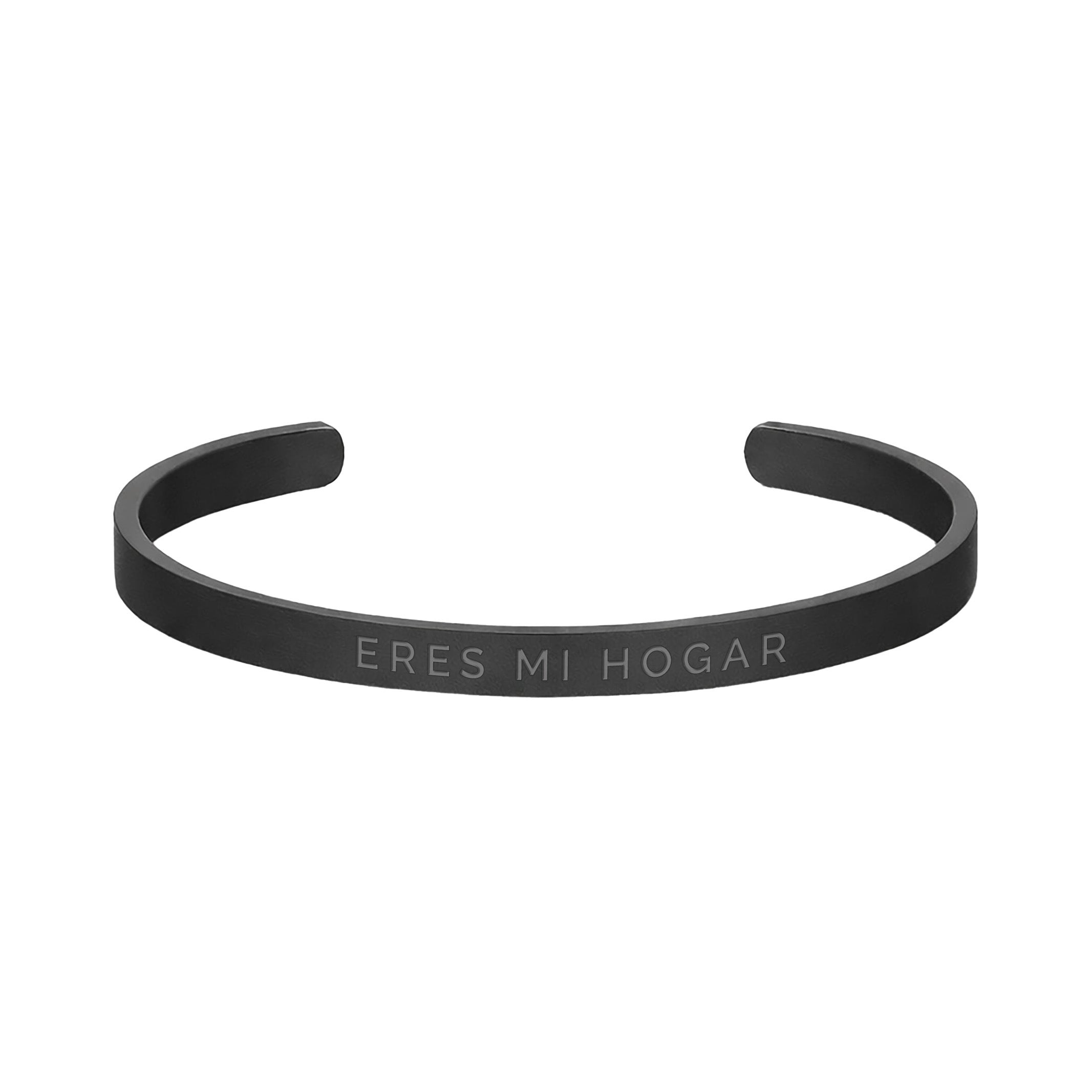Pulsera Hombre Grabada "Eres mi hogar" - 6mm I Acero I Acabado Mate