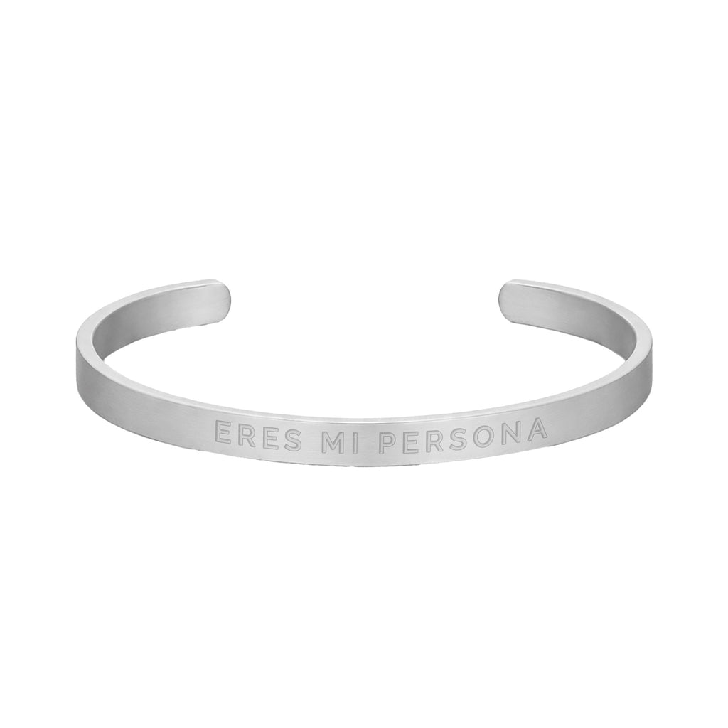 Pulsera Hombre Grabada "Eres mi persona" - 6mm I Acero I Acabado Mate
