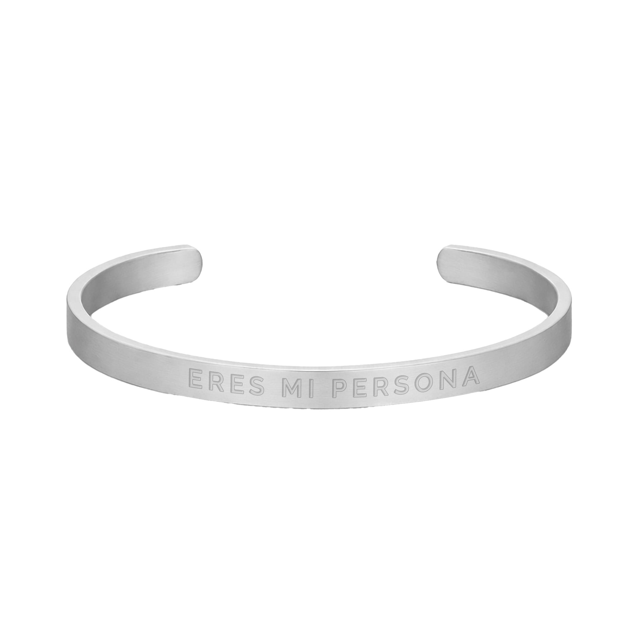 Pulsera Hombre Grabada "Eres mi persona" - 6mm I Acero I Acabado Mate