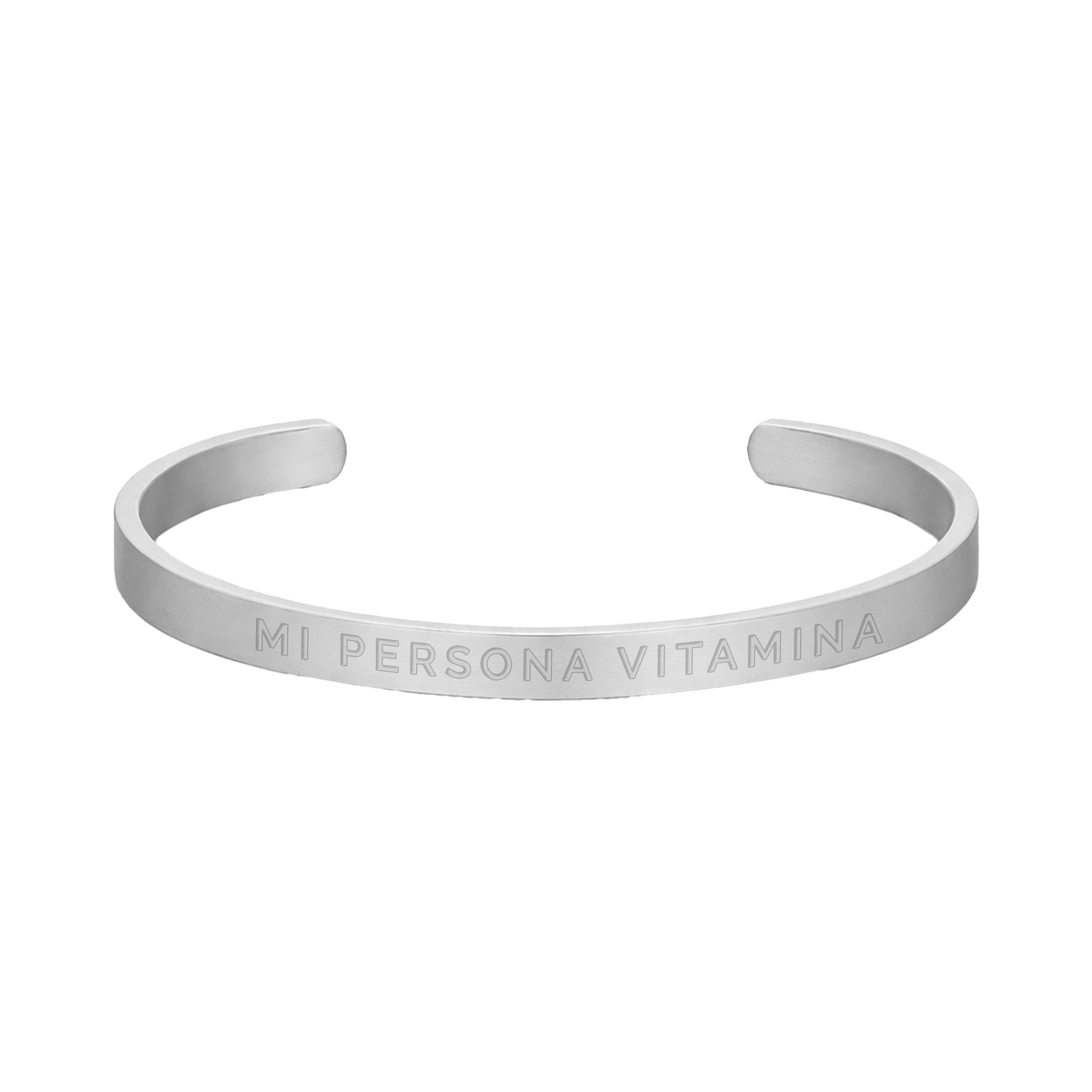 Pulsera Hombre Grabada "Mi persona vitamina" - 6mm I Acero I Acabado Mate