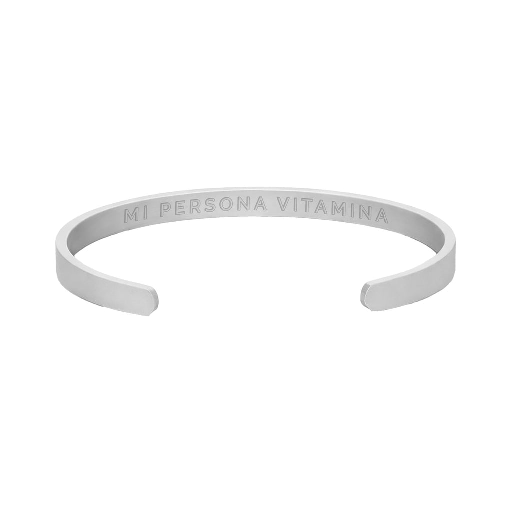 Pulsera Hombre Grabada "Mi persona vitamina" - 6mm I Acero I Acabado Mate