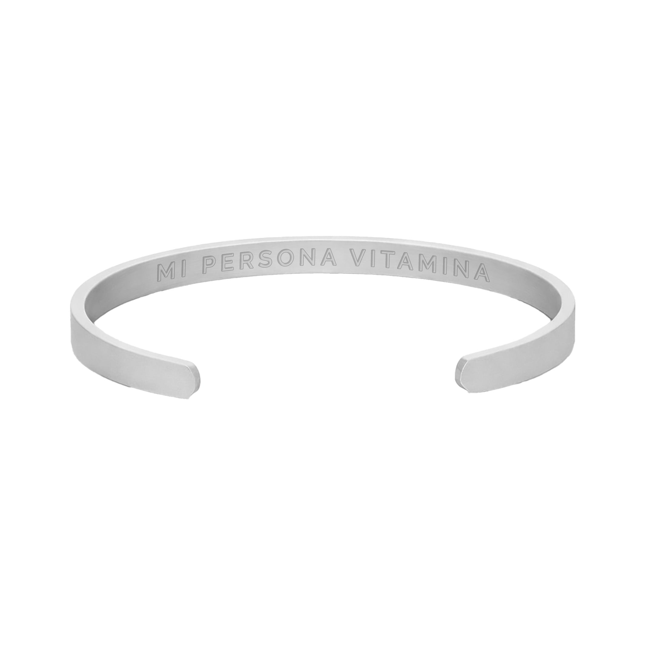 Pulsera Hombre Grabada "Mi persona vitamina" - 6mm I Acero I Acabado Mate