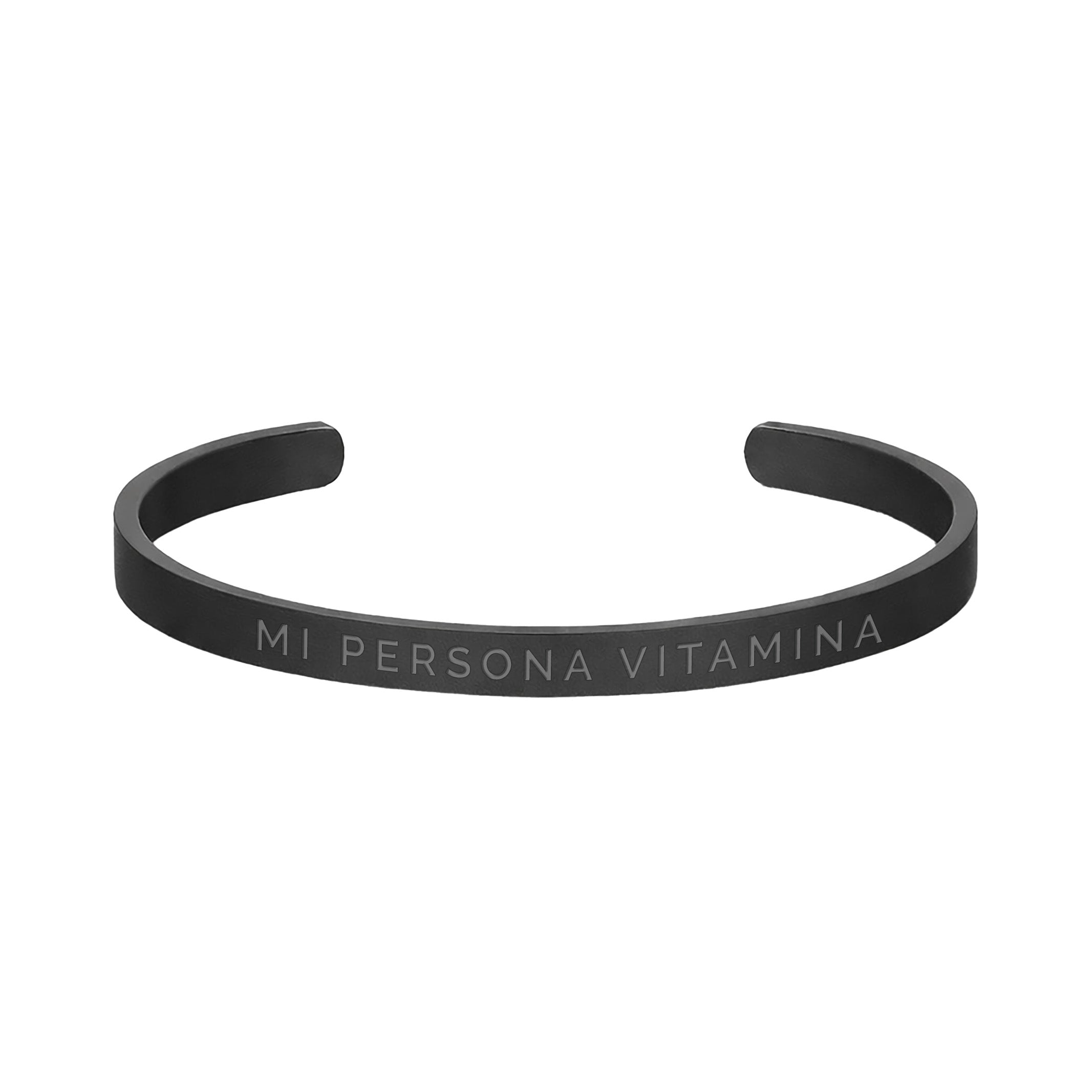 Pulsera Hombre Grabada "Mi persona vitamina" - 6mm I Acero I Acabado Mate