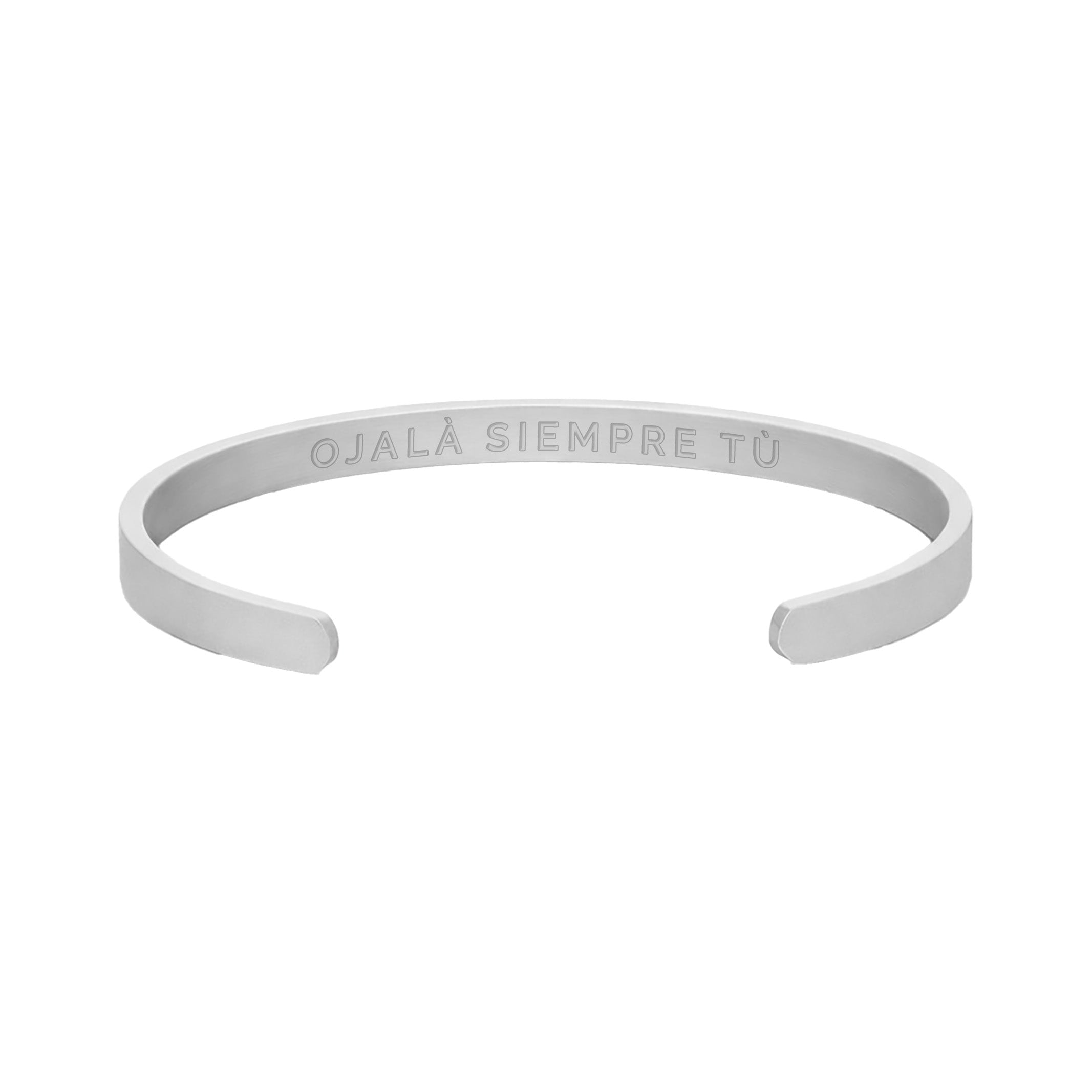 Pulsera Hombre Grabada "Ojalá siempre tú" - 6mm I Acero I Acabado Mate