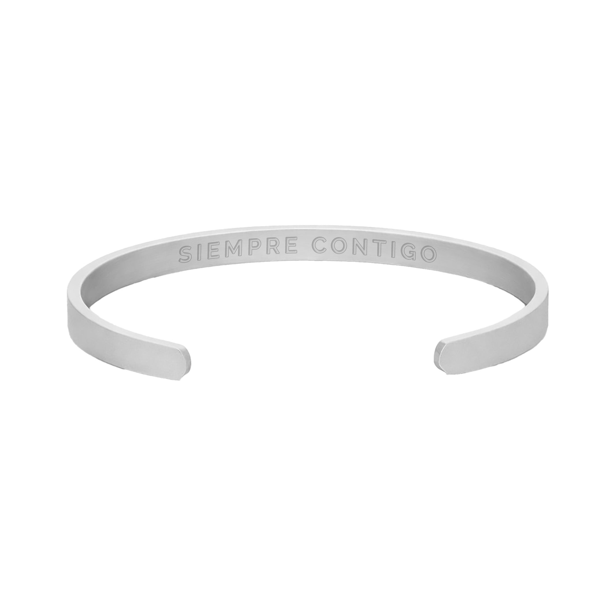 Pulsera Hombre Grabada "Siempre contigo" - 6mm I Acero I Acabado Mate