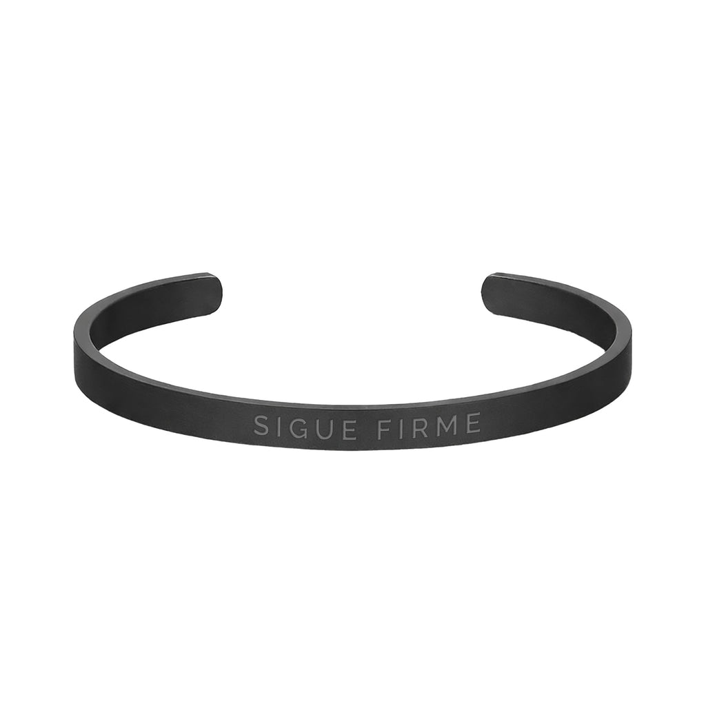 Pulsera Hombre Grabada "Sigue firme" - 6mm I Acero I Acabado Mate