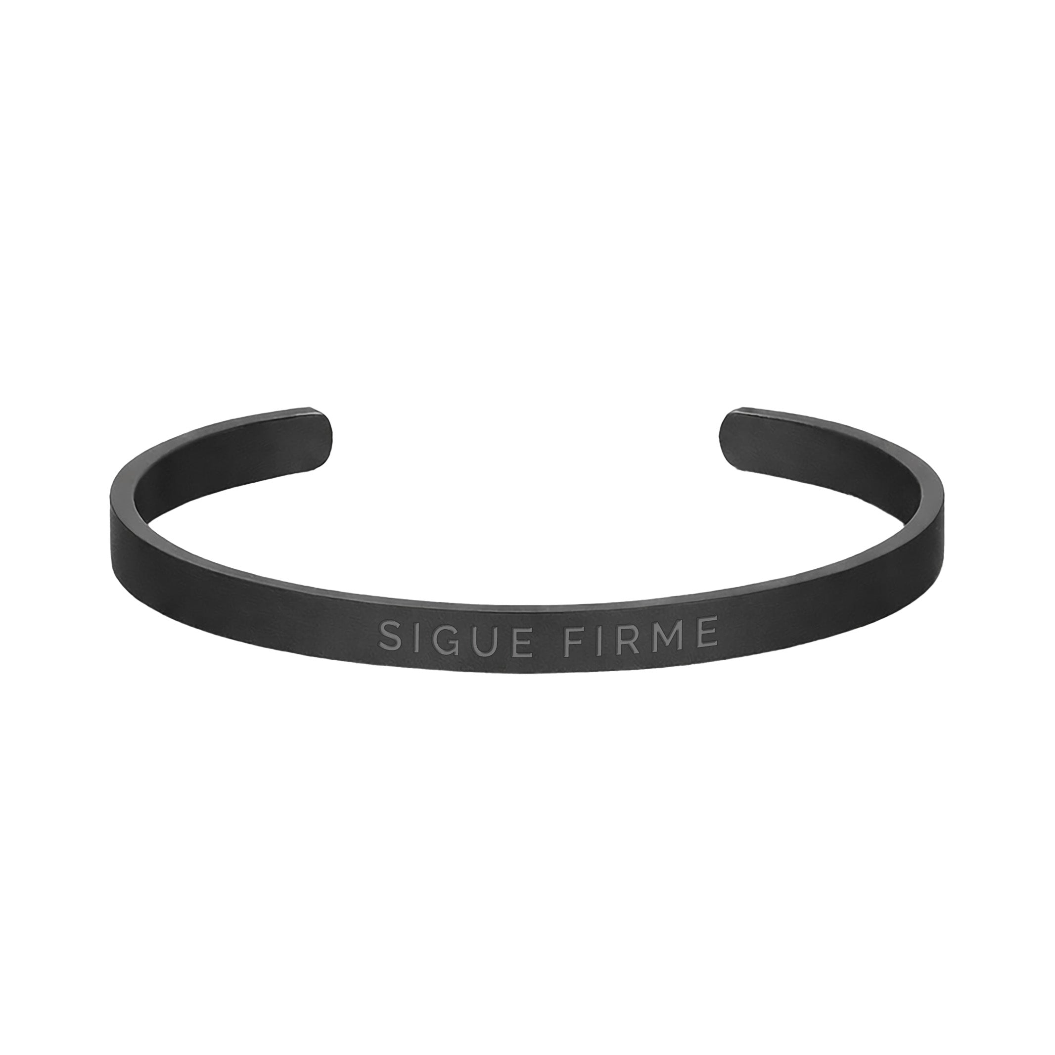 Pulsera Hombre Grabada "Sigue firme" - 6mm I Acero I Acabado Mate